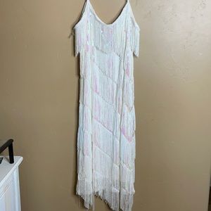 Iridescent Sequin Flapper Mini Dress